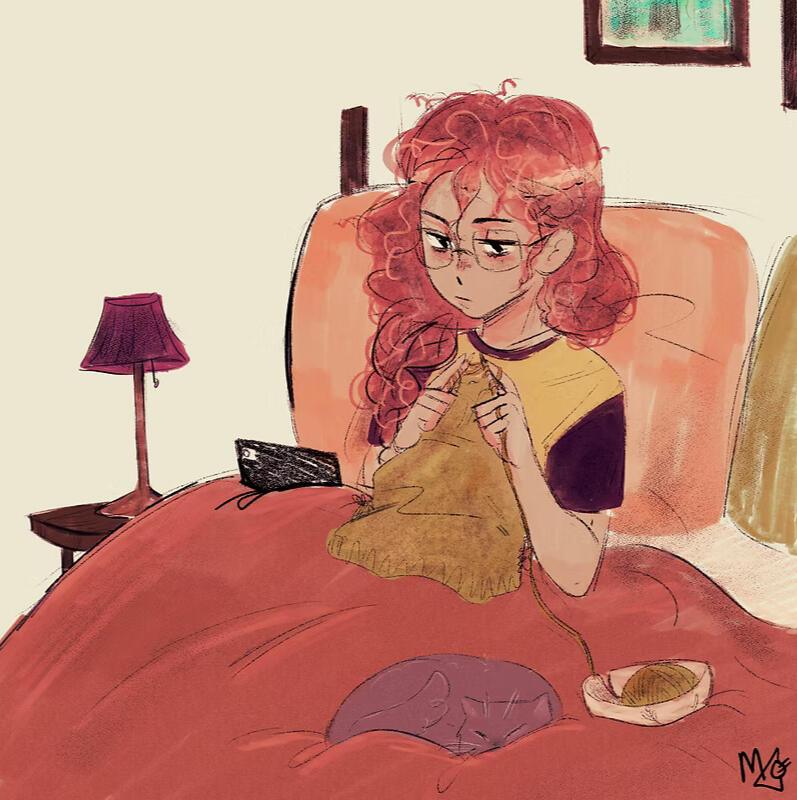 Knitting Boy Sketch Knitting Boy Sketch